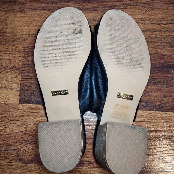 Kensie Hajari Genuine Black Leather Heeled Sandals - Picture 6 of 12